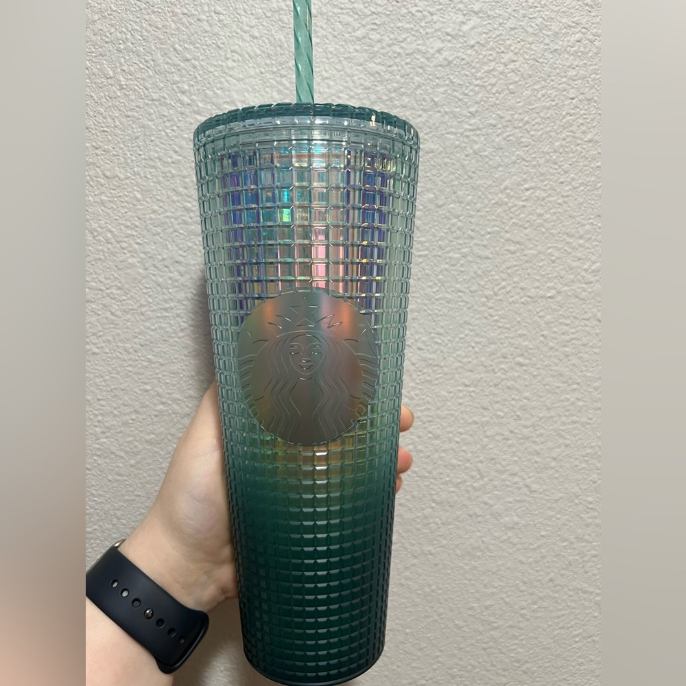Starbucks 24oz Green Grid Tumbler NWT